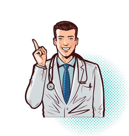 Médico señalando con el dedo